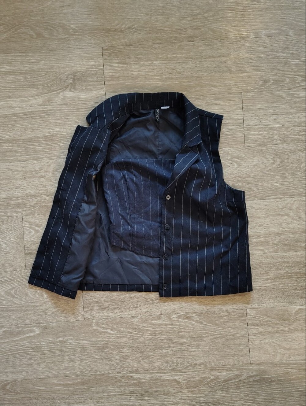 Womens Navy Pinstripe Blazer Vest